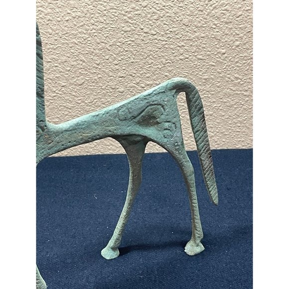 MCM Patinated Etruscan Horse Modernist Large Figurine Vintage 10" - Picture 4 of 7